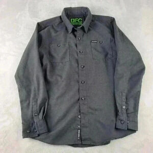 Dixxon DFC Youth Division Flannel Shirt Youth XL Gray Black Plaid Button Up